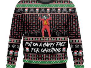 Joker Put On A Happy Face For Ugly Christmas Sweater - Image 1
