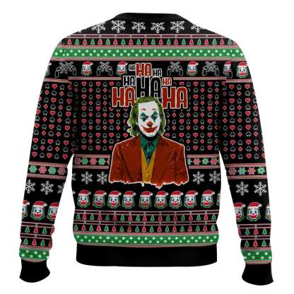 joker put on a happy face for ugly christmas sweater 2 Joker Put On A Happy Face For Ugly Christmas Sweater - Image 2