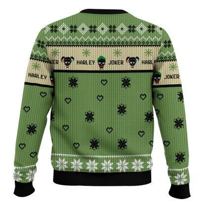joker x harley quinn ugly christmas sweater 2 Joker X Harley Quinn Ugly Christmas Sweater - Image 2
