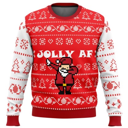 jolly af ugly christmas sweater 1 Jolly Af Ugly Christmas Sweater - Image 1