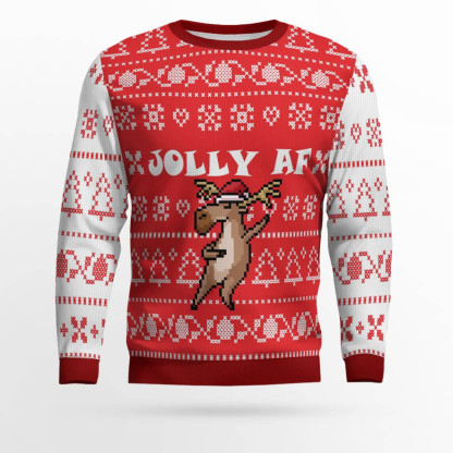 jolly af ugly christmas sweater holiday gift 1 Jolly Af Ugly Christmas Sweater Holiday Gift - Image 1