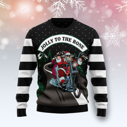 jolly to the bone ugly christmas sweater 1 Jolly To The Bone Ugly Christmas Sweater - Image 1
