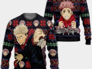 Jujutsu Kaisen Yuji Itadori Custom Ugly Christmas Sweater - Image 1