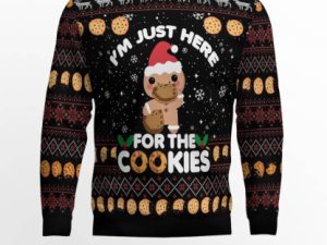 Just Here For The Cookies Ugly Christmas Sweater - Image 1