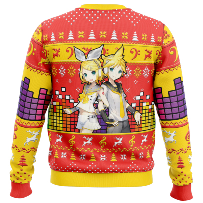 kagamine rin len ugly christmas sweater 2 Kagamine Rin Len Ugly Christmas Sweater - Image 2