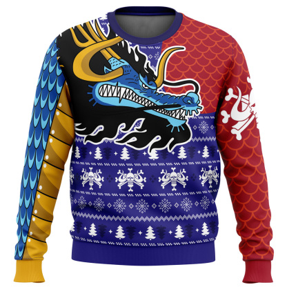 kaido dragon op pirates ugly christmas sweater 1 Kaido Dragon Op Pirates Ugly Christmas Sweater - Image 1