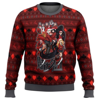 kakegurui hyakkaou private academy ugly christmas sweater 1 Kakegurui Hyakkaou Private Academy Ugly Christmas Sweater - Image 1