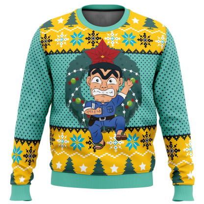kankichi ryotsu kochikame tokyo beat cops ugly christmas sweater 1 Kankichi Ryotsu Kochikame Tokyo Beat Cops Ugly Christmas Sweater - Image 1