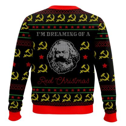 karl marx im dreaming of a red ugly christmas sweater 2 Karl Marx Im Dreaming Of A Red Ugly Christmas Sweater - Image 2