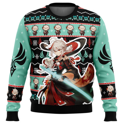 kazuha genshin impact ugly christmas sweater 1 Kazuha Genshin Impact Ugly Christmas Sweater - Image 1