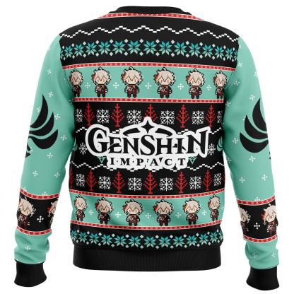 kazuha genshin impact ugly christmas sweater 2 Kazuha Genshin Impact Ugly Christmas Sweater - Image 2