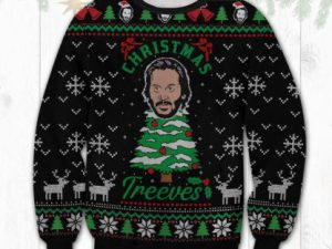 Keanu Reeves Christmas Funny Ugly Christmas Sweater - Image 1
