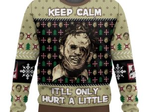 Keep Calm The Texas Chain Saw Massacre Horror Ugly Christmas Sweater - Image 1