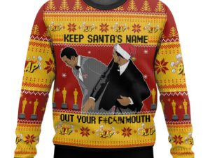 Keep Santas Name Out Your Mouth Smith Slaps Chris Rock Meme Ugly Christmas Sweater - Image 1