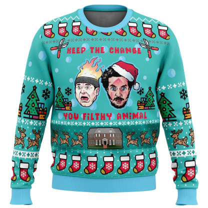 keep the change home alone ugly christmas sweater 1 Keep The Change Home Alone Ugly Christmas Sweater - Image 1