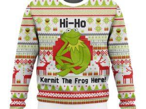 Kermit The Frog Here The Muppet Show Ugly Christmas Sweater - Image 1