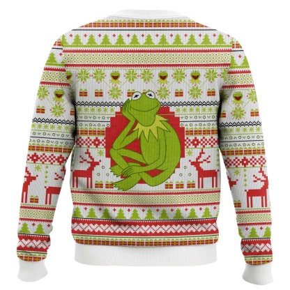 kermit the frog here the muppet show ugly christmas sweater 2 Kermit The Frog Here The Muppet Show Ugly Christmas Sweater - Image 2