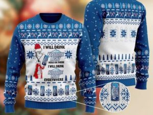 Keystone Light Cat Hat Will Drink Everywhere Ugly Christmas Sweater - Image 1