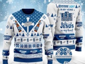 Keystone Light Makes Me High Ugly Christmas Sweater - Image 1