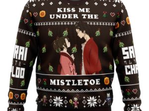 Kiss Me Under The Mistletoe Samurai Champloo Ugly Christmas Sweater - Image 1