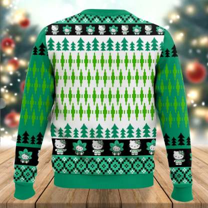 kitty smoke funny ugly christmas sweater 2 Kitty Smoke Funny Ugly Christmas Sweater - Image 2