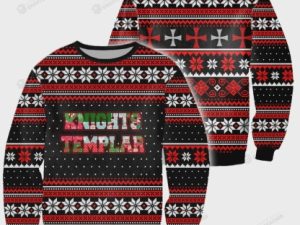 Knights Templar Christian Ugly Christmas Sweater Christmas Presents - Image 1