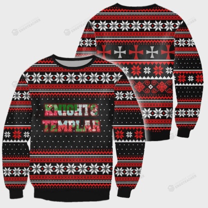 knights templar christian ugly christmas sweater christmas presents 1 Knights Templar Christian Ugly Christmas Sweater Christmas Presents - Image 1
