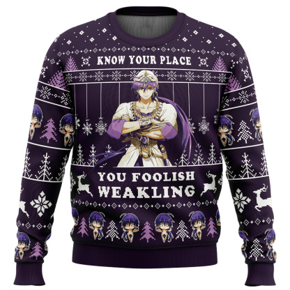 know your place you foolish weakling magi the labyrinth of magic ugly christmas sweater 1 Know Your Place You Foolish Weakling Magi The Labyrinth Of Magic Ugly Christmas Sweater - Image 1