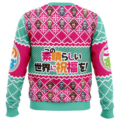konosuba ugly christmas sweater 2 Konosuba Ugly Christmas Sweater - Image 2