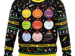 Korosensei Expressions Assassination Classroom Ugly Christmas Sweater - Image 1