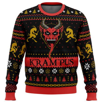 krampus krampus ugly christmas sweater 1 Krampus Krampus Ugly Christmas Sweater - Image 1