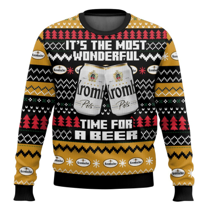 krombacher its the most wonderful time ugly christmas sweater 1 Krombacher Its The Most Wonderful Time Ugly Christmas Sweater - Image 1
