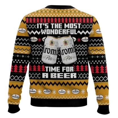 krombacher its the most wonderful time ugly christmas sweater 2 Krombacher Its The Most Wonderful Time Ugly Christmas Sweater - Image 2
