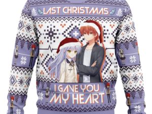 Last Christmas I Gave You My Heart Angel Beats Ugly Christmas Sweater - Image 1