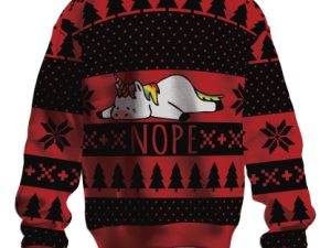 Lazy Unicorn Ugly Christmas Sweater - Image 1