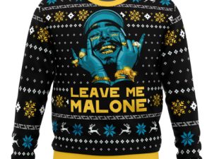 Leave Me Malone Post Malone Ugly Christmas Sweater - Image 1