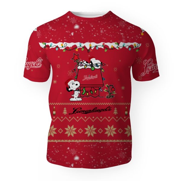 Leinenkugel American Merry Christmas, Snoopy House Cute Fan Gift-3D Unisex T-Shirt - Image 1