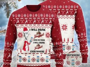 Leinenkugels Cat Hat Will Drink Everywhere Ugly Christmas Sweater - Image 1