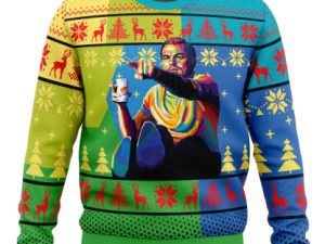 Leo Pointing Once Upon A Time Ugly Christmas Sweater - Image 1