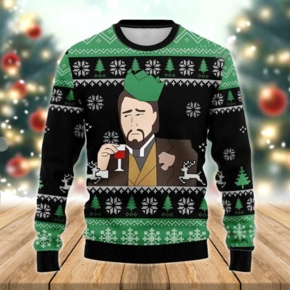 leonardo dicaprio meme christmas ugly 3d sweater holiday gift 1 Leonardo Dicaprio Meme Christmas Ugly 3D Sweater Holiday Gift - Image 1