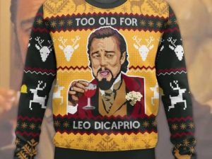 Leonardo Dicaprio Ugly Christmas Sweater Holiday Gift - Image 1