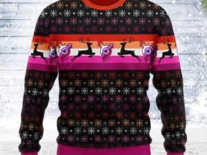 Lesbian Flag Ugly Christmas Sweater - Image 1