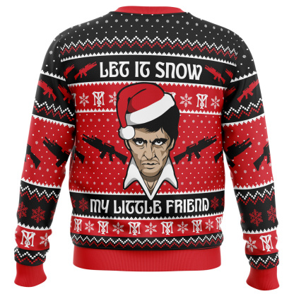 let it snow scarface ugly christmas sweater 2 Let It Snow Scarface Ugly Christmas Sweater - Image 2