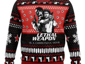 Lethal Weapon Is A Christmas Movie Ugly Christmas Sweater Holiday Gift - Image 1