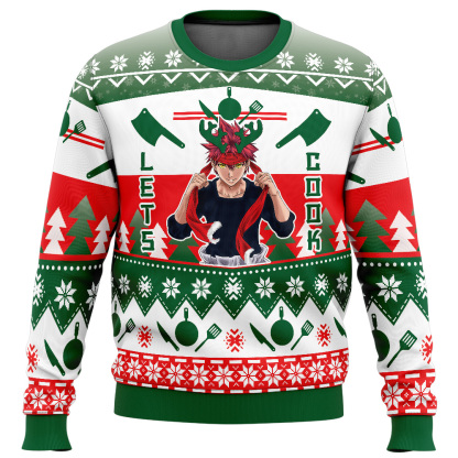 lets cook food wars ugly christmas sweater 1 Lets Cook Food Wars Ugly Christmas Sweater - Image 1