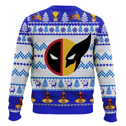 lets go deadpool wolverine ugly christmas sweater 2 Lets Go Deadpool Wolverine Ugly Christmas Sweater - Image 2