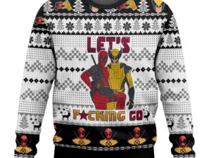 Lets Go Deadpool Wolverine Ugly Christmas Sweater Xmas Gift - Image 1