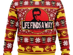 Life Finds A Way Jurassic Park Ugly Christmas Sweater - Image 1