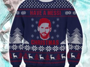 Lionel Messi Merry Ugly Christmas Sweater - Image 1