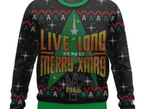 Live Long And Merry Xmas St Ugly Christmas Sweater - Image 1